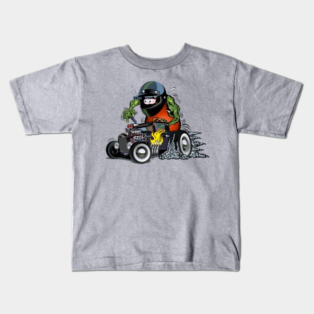 Cartoon retro rat rod Kids T-Shirt by Mechanik